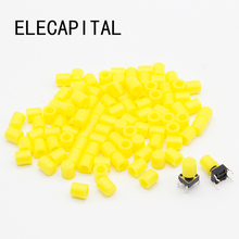 100pcs/lot Yellow Plastic Cap Hat G62 for 6*6mm Tactile Push Button Switch Lid Cover Free Shipping 2024 - buy cheap
