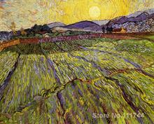 Vincent Van Gogh paintings of Enclosed field with rising sun impressionism art High quality Hand painted 2024 - buy cheap