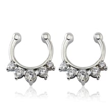 Requintado Bela Não Piercing Septo Anel Bling Do Zircão Cúbico Falso Septo Clicker Piercing Falso Piercing No Nariz Anel Jóias 2024 - compre barato