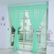 ISHOWTIENDA 1 PCS Pure Color Tulle Door Window Curtain Drape Panel Sheer Tulle Curtains For Living Room Embroidery #SS 2024 - buy cheap