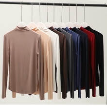 Turtleneck Long Sleeve Women T Shirt 100% Cotton T-shirt Slim Tee Shirts Harajuku Women Tops Camiseta Mujer 2020 Tee Shirt Femme 2024 - buy cheap