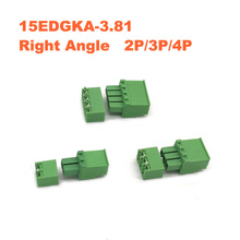 Pitch 3.81mm Right Angle 2/3/4P Screw Plug-in PCB Terminal Block Pluggable Connector Male/Female 15EDGKA+RC Morsettiera 5Sets 2024 - buy cheap