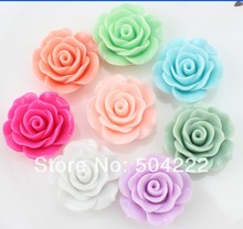 80pcs large Flatback Resin plished rose flower assorted Cabs 28mm DIY, scrapbook, hair bow cell phone 2024 - buy cheap