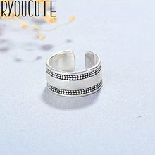 Boêmio punk vintage anéis redondos para mulheres prata cor jóias meninas tamanho ajustável anéis de dedo aberto 2024 - compre barato