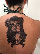 Водонепроницаемая Временная тату-наклейка большого размера ведьмы мексиканского черепа тату наклейки флэш-тату поддельные татуировки для девушек и женщин 2024 - купить недорого