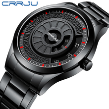 CRRJU-reloj de cuarzo deportivo para hombre, nuevo, de marca de lujo, diseño único, resistente al agua, esfera grande, Retro 2024 - compra barato