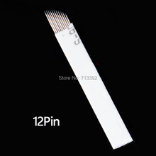 50PCS -12pins Microblading Eyebrow Tattoo Blade For Permanent Makeup Manual Pen 3D Eyebrow Embroidery 2024 - buy cheap