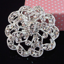 Clear Rhinestone Diamante Flower Wedding Party Women Brooch Gift Brooch Bright Clear Austrian Crystal Flower Brooch Pin 2024 - buy cheap