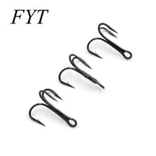 10Pcs/lot 2# 4# 6# 8# 10# Black Fishing Hook High Carbon Steel Treble Overturned Hooks Fishing Tackle Round Bend Treble For Bass 2024 - buy cheap