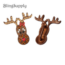 Free shipping 23mm Christmas rhinestone reindeer button 50PCS (BTN-5402) 2024 - buy cheap