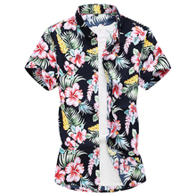 Camisa de manga corta para hombre, camisa masculina con estampado floral Hawaiano, estilo Hip hop, a la moda, de talla grande 7XL 2024 - compra barato