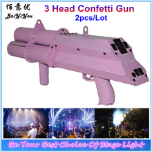 Pistola confete para decoração de casamento, elétrica, rosa, 3 cabeças, palco triplo, arma de confete, atirador de canhão 2024 - compre barato