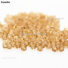 Isywaka-cuentas de cristal cuadradas de Austria para fabricación de joyas, 1980 uds, cubo, 2mm, Color dorado 2024 - compra barato