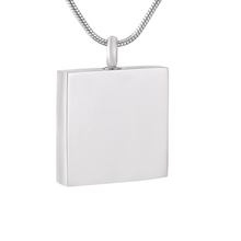 IJD9853 Square Blank Stainless Steel Cremation Necklaces for Ashes Urn Pet Dog Tag Engraving Keepsake Memorial Pendant Jewelry 2024 - buy cheap