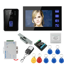 Free Shipping!ENNIO 7" RFID Video Door Phone Intercom Doorbell Touch Button Wireless Remote Unlock + Electric Strike lock 2024 - buy cheap