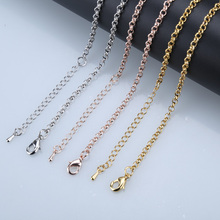 3 pcs/set 32 inch copper chains rose gold silver color 85 cm O- style long chain necklace fit jewelry pendants women 2024 - buy cheap
