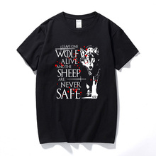 Leave One Wolf Alive Arya Stark Quote T-Shirt Men's & Ladies Unisex Fit Gift Streetwear Fashion Cotton Tee Shirt Homme 2024 - buy cheap