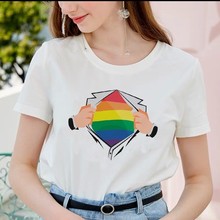 Lgbt T Shirt Women Gay Pride Harajuku Lesbian Ullzang 90s T-Shirt Graphic Rainbow Love Is Love Tshirt Kawaii Top Tees Female 2024 - buy cheap