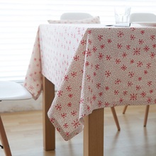 Toalha de mesa com estampa em algodão, design em flocos de nece, cobertura para mesa personalização em qualquer tamanho, mantelha de mesa de natal 2024 - compre barato