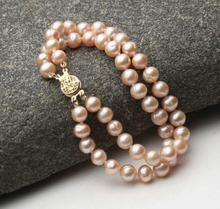 395 Fashion 7-8mm Pink Akoya Cultured Pearl Bracelets Bangle 7.5" Natural >>free shipping 2024 - buy cheap