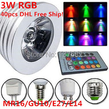 Free Shipping DHL/FEDEX RGB 3W E27/E14/GU10/MR16 Remote Control 16 Color LED Bulb, Multicolored LED spotlight lamp 2024 - buy cheap