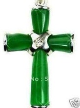 Бесплатная доставка >>> красивое ожерелье с кулоном в виде Зеленого Нефритового Креста 2024 - купить недорого