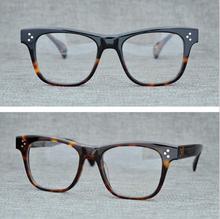 LKK Hand-made glasses Men's high quality large frame retro spectacle frame large face frame myopic glasses transparent color 2024 - buy cheap