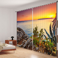 Cortinas opacas 3D de lujo con hermosas vistas personalizadas para sala de estar, dormitorio, Hotel, tapiz de pared, Cortinas 2024 - compra barato