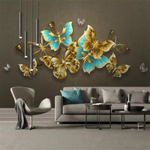 beibehang Custom wallpaper 3d mural HD hand-painted light luxury colorful wallpaper butterfly nostalgic background wall painting 2024 - buy cheap