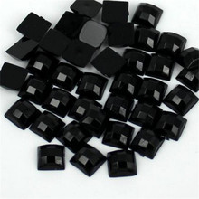 4MM-25MM DIY Bling Black Color Square Lattice Faceted Acrylic Rhinestone Flatback Acrylic Stone for Hand Craft Art Decoration 2024 - buy cheap