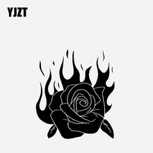 YJZT 13.2CM*15CM Car Sticker Vinyl Decal Rose Creative Design As Passionate As Fire Black/Silver C23-0538 2024 - buy cheap