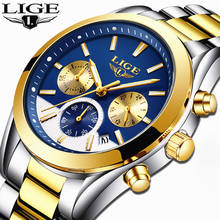 LIGE Top Brand Luxury Mens Watches Men's Fashion Business Quartz Watch Men Waterproof Full steel Sport Watch Relogio Masculino 2024 - buy cheap