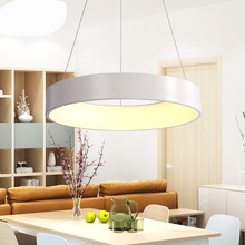Круглая настольная люстра, простой модный светодиодный светильник из железа для столовой в скандинавском стиле, офисное освещение с кольцом, светодиодные осветительные приборы 2024 - купить недорого