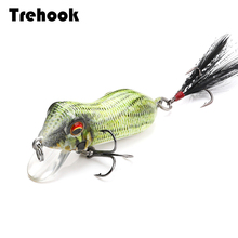 TREHOOK 5 см 6,5 г Лягушка приманка воблер Crankbait рыболовные приманки с Крючки с перьями жесткая искусственная приманка бас рыболовные снасти для ловли щуки 2024 - купить недорого