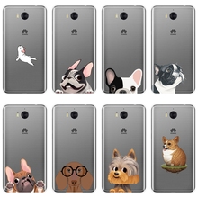 Capa de silicone tpu para celular huawei, para modelos y3, y5, y6 ii, y7 pro, pug, cachorro, corgi, y5, y6, y7 prime 2017, 2018, y9 2019 2024 - compre barato