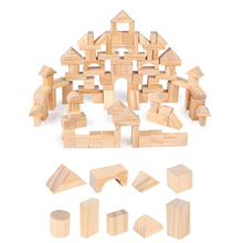 Juego de bloques de construcción de madera para niños, 100 unids/lote de bloques de madera de primera calidad, Kit de cubos apilables ambientales 2024 - compra barato