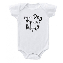 Ropa de manga corta para bebés recién nacidos, Pelele con estampado de letras para todos los perros, traje de verano 2024 - compra barato