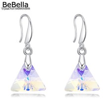 BeBella crystal triangle pendant dangler earrings made with Crystals from Swarovski women bride wedding jewelry 2024 - buy cheap