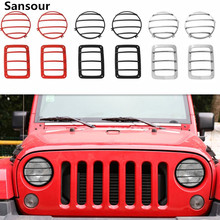 Sansour-faros exteriores de Metal para coche, lámpara trasera de decoración, cubierta protectora para Jeep Wrangler 2007 Up, accesorios de estilo 2024 - compra barato