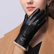 High Quality Genuien Leather Women's Gloves Autumn Winter Thermal Plus Velvet Fashion Simple Sheepskin Gloves Female NW181-1 2024 - buy cheap