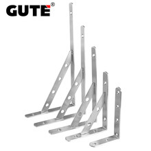 GUTE suporte triangular de aço Inoxidável suporte De prateleira de Madeira Prateleira de parede suporte de fixação do ângulo Direito quadro 1 Pcs 2024 - compre barato