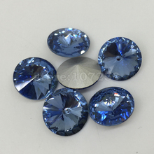 TopStone-cristal de punto de cristal Rivoli, cristal redondo de Color zafiro azul, para joyería, 6mm, 8mm, 10mm, 12mm, 14mm, 16mm, 18mm 2024 - compra barato