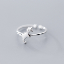 MloveAcc 100% твердое Настоящее серебро 925 пробы женские ювелирные изделия динозавр очаровательное кольцо открытый размер подарок девушки леди 2024 - купить недорого