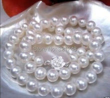 New fashion free shipping charming 8-9mm White Akoya Cultured Pearl Necklace 17" BV26 2024 - buy cheap