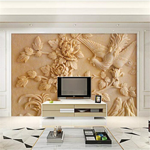 wellyu papel de parede Custom wallpaper Blossoming rich relief embossed background wall decorative painting papier peint 2024 - buy cheap