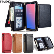 Multifunction Detachable Zipper Wallet Flip PU Leather Case For Samsung Galaxy S6 S7 Edge S8 S9 Plus S9 Note 8 9 Magnetic Cover 2024 - buy cheap
