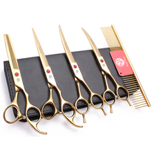 20Sets 7In. Wholesale Dog Shears Grooming Scissors Kit Staight Scissors Thinning Shears Dog Curved Shears Pet Scissors Set Z3002 2024 - compre barato