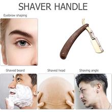 Solid Wood Handle Barber Hair Cut Razors Shaving Razors Professional Barber Hair Knifes Razor Changable Blade Type Shaving Knife 2024 - buy cheap