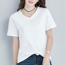 2022 New Solid Color T Shirt Women 100% Cotton Elastic Basic T-shirts Summer Short Sleeve Tee Female Tshirt Tops 9-Color M-2XL 2024 - buy cheap