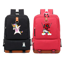 Mochila informal de viaje para hombre y mujer, morral escolar con diseño de unicornio, Dab, Deadpool, unicornio 2024 - compra barato